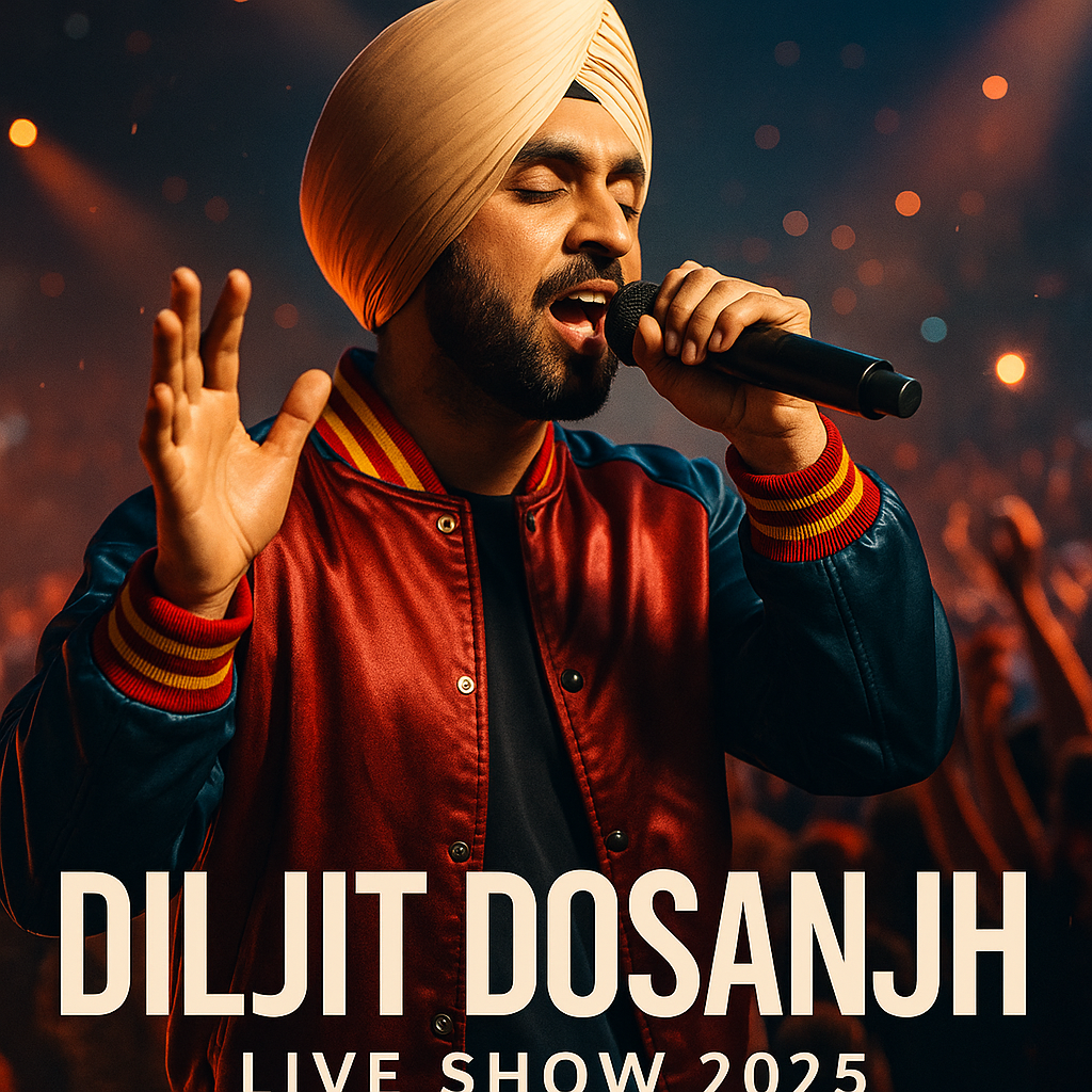 Diljit Dosanjh live concert performance on stage with energetic crowd 2025